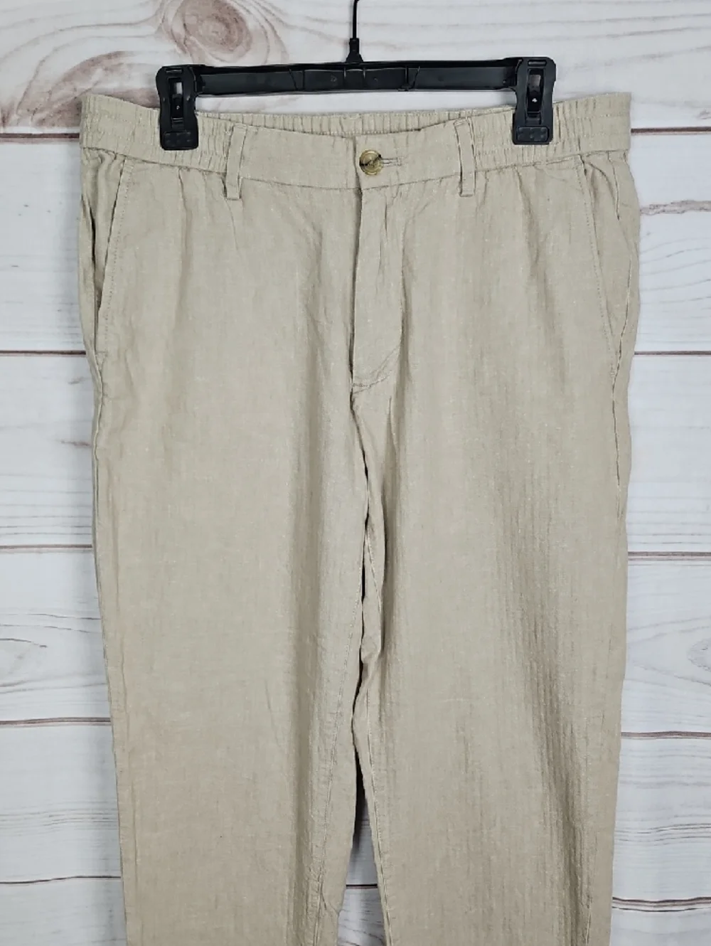 Banana Republic Slim Fit Linen Blend Pants Men's 33x34 Tan/Khaki